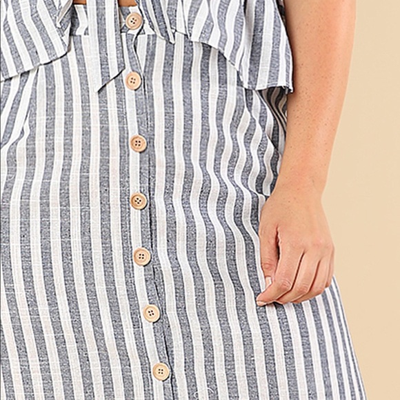 •NWT•1X-3X•SO CHIC•Striped A-line ButtonDetail Skirt•NEW• - Picture 3 of 8